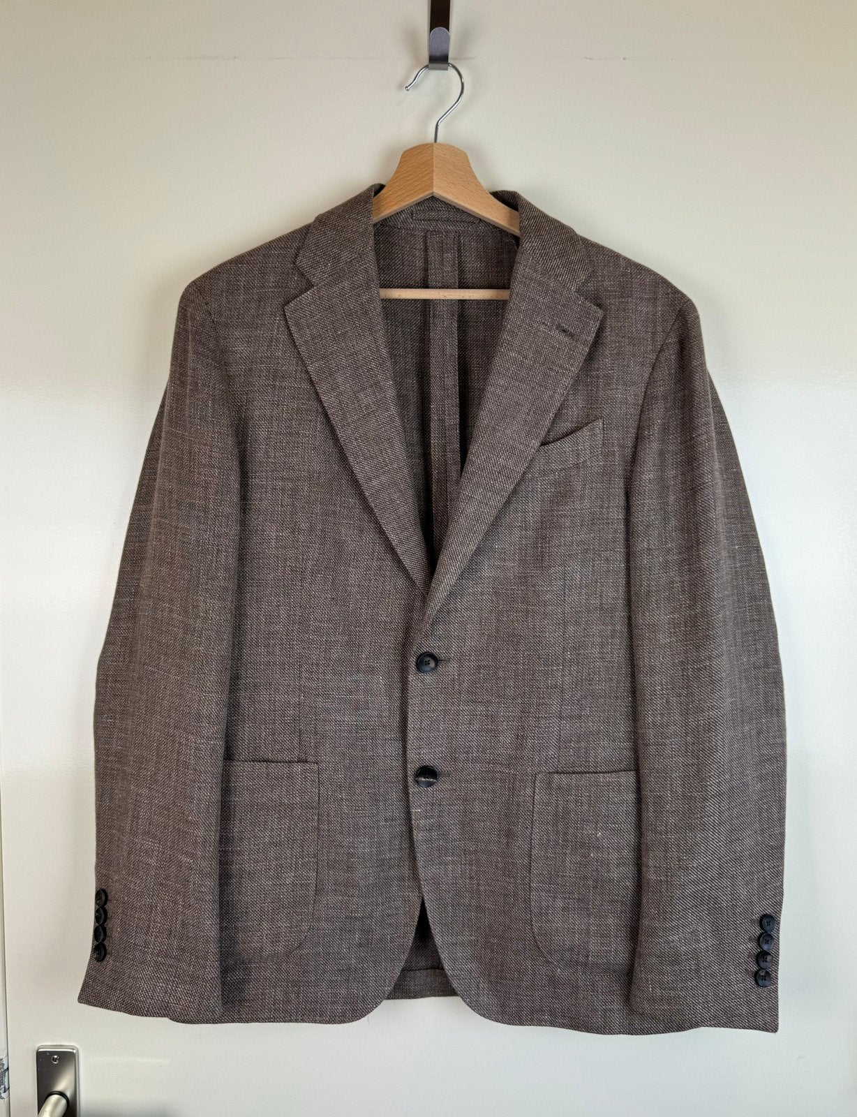 LARDINI Linen Wool Single Breasted Blazer Jacket Luxury IT50, Kleding | Heren, Ophalen of Verzenden, Zo goed als nieuw, Maat 48/50 (M)