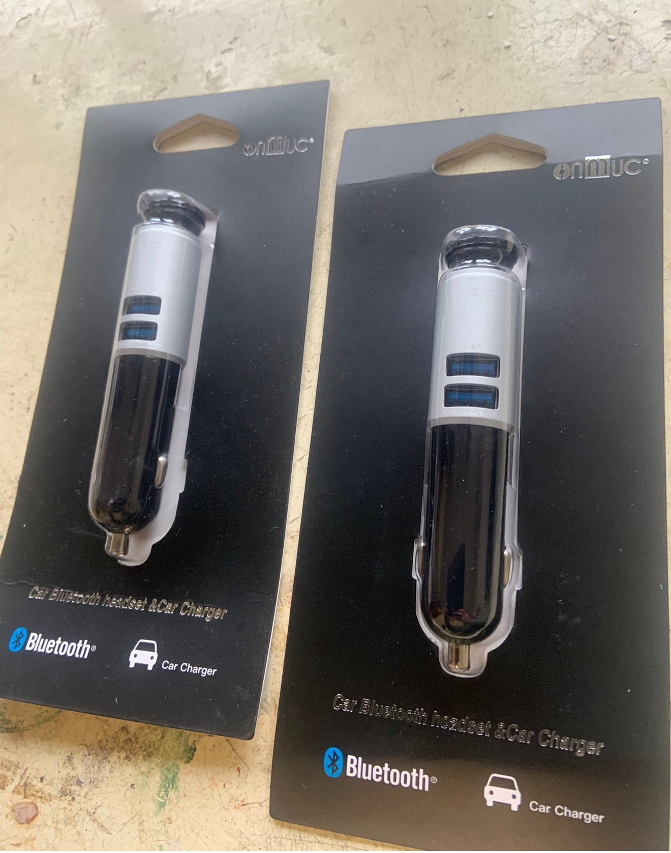 9X onmuc Bluetooth headset & autolader USB lader auto Bellen, Auto diversen, Carkits, Nieuw, Ophalen of Verzenden, H, H