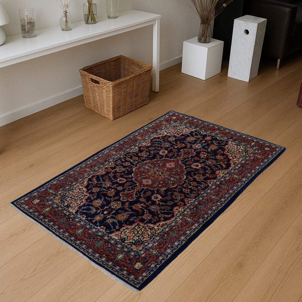 Perzisch tapijt - Sarouk - 216 x 137 cm - Handgeknoopt, Antiek - Modern - Klassiek - Eclectisch, 100 tot 150 cm, -, Blauw