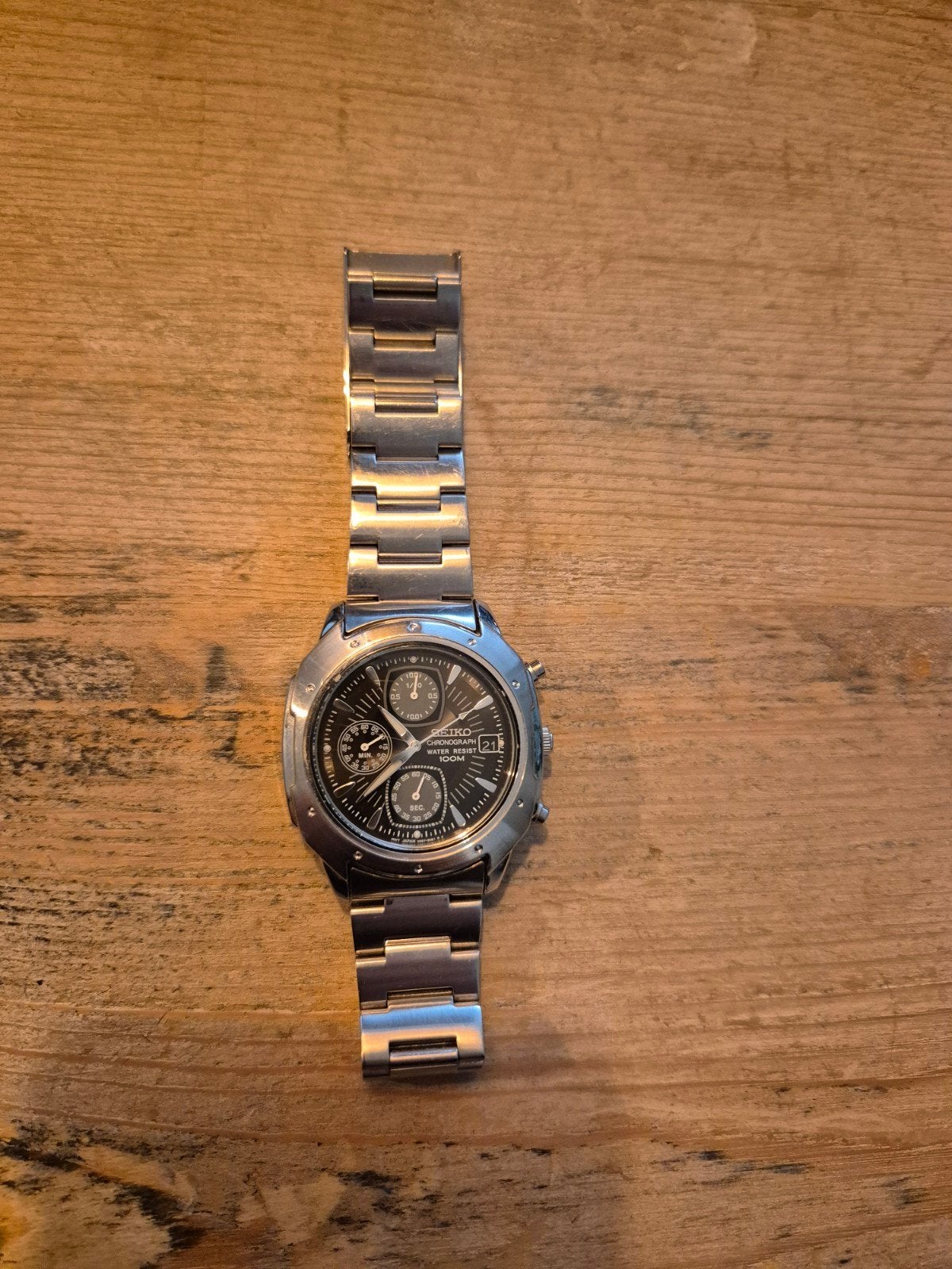 Seiko Chronograph 7T92-0CF0 herenhorloge, Gebruikt, Staal, Polshorloge, Ophalen of Verzenden