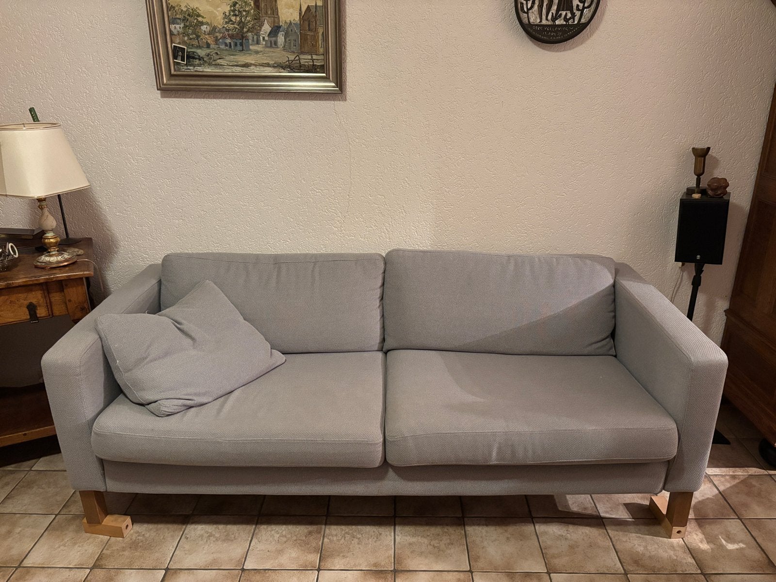 Grijze 3-zitsbank - 205x92x65 cm, Ophalen, Gebruikt, Driepersoons, 75 tot 100 cm