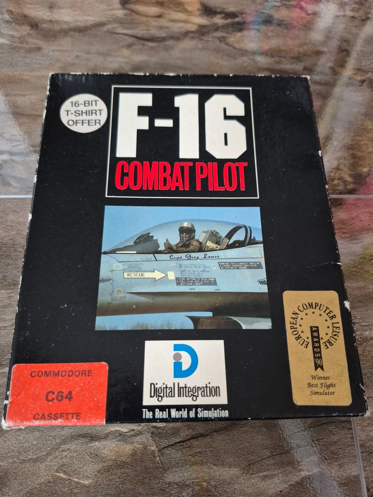 F-16 Combat Pilot Commodore C64 Cassette - Vintage Simulatie, Spelcomputers en Games, Gebruikt, 1 speler, Ophalen of Verzenden