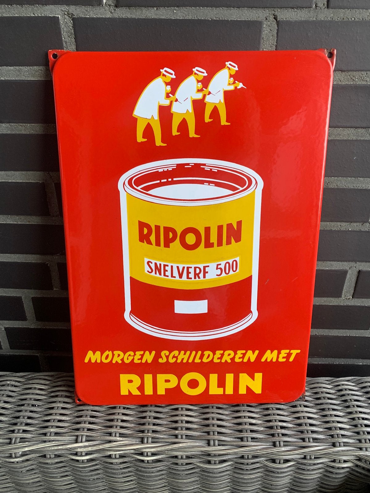 Emaille bord Ripolin, Verzamelen, Merken en Reclamevoorwerpen, Ophalen of Verzenden, Zo goed als nieuw, Reclamebord