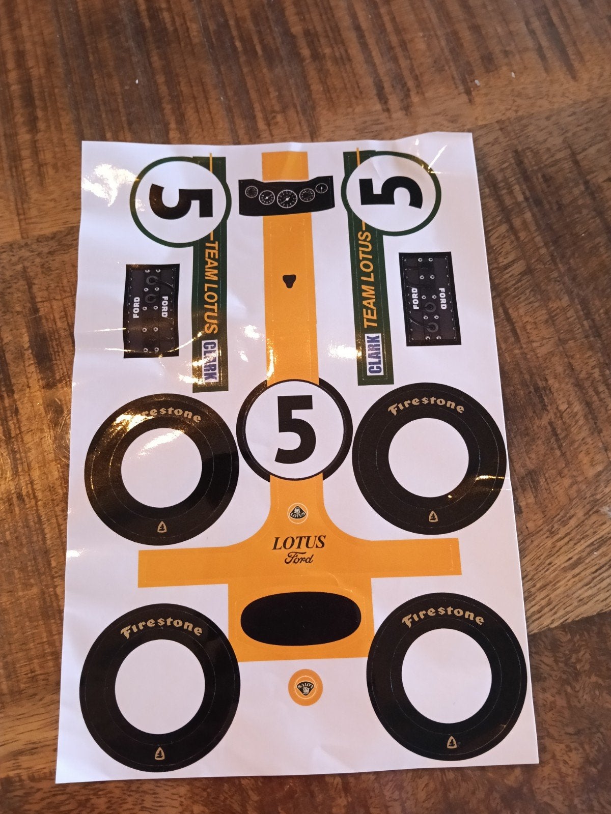 Stickervel Lotus 49 Schaal 1:18, Ophalen of Verzenden, Nieuw, Auto of Motor