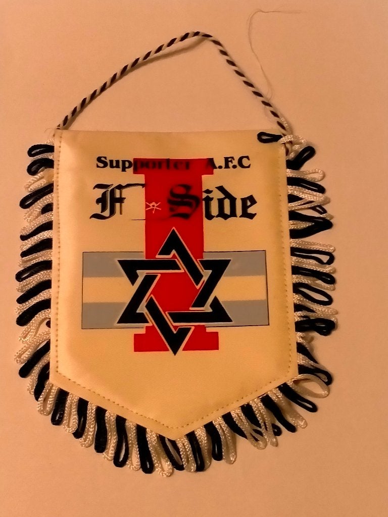 A.F.C. Ajax F-side voetbal vintage logo vaantje club, Verzamelen, Ophalen of Verzenden, Zo goed als nieuw, Ajax, Vaantje of Sjaal