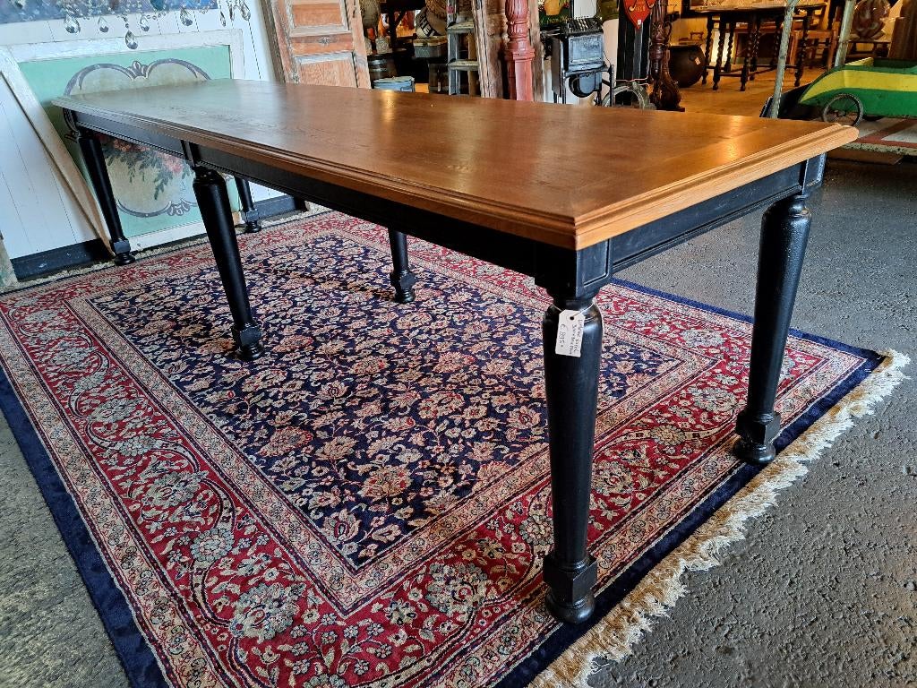Mooie lange klassieke tafel met massief ijzeren onderstel, Antiek en Kunst, Antiek | Meubels | Tafels, Ophalen