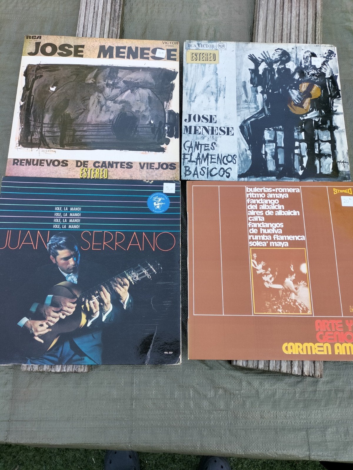 4 Spaanse Flamenco LP's: Jose Menese, Juan Serrano,, LP, Gebruikt, Overige genres, Ophalen of Verzenden