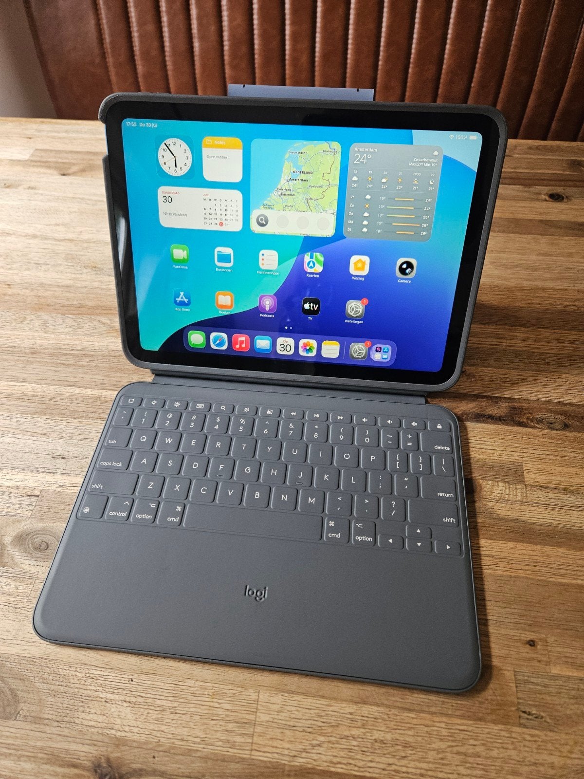 Logitech Rugged Folio toetsenbordhoes voor iPad 10 & 11, Ophalen of Verzenden, Gebruikt, 10 inch, Bescherming voor- en achterkant