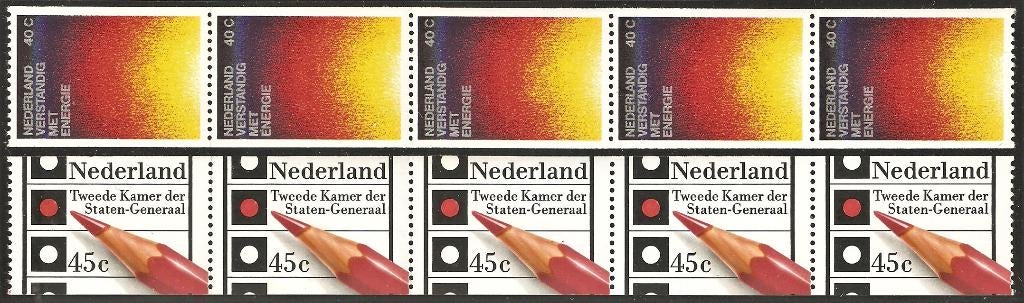 Nederland 1128a-1129a strook rolzegels energie,verkiezingen., Verzenden, Postfris