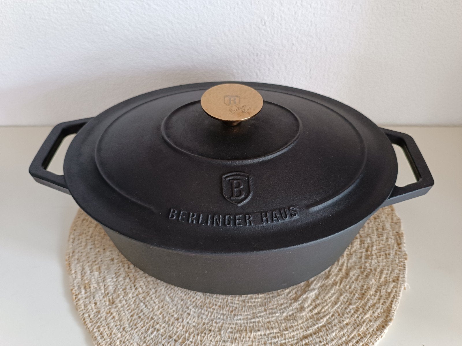 Berlinger Haus Gietijzeren Braadpan 3 liter, Huis en Inrichting, Met deksel, Ophalen of Verzenden, Zo goed als nieuw, Berlinger Haus