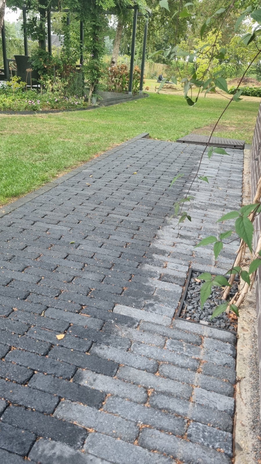 Antraciet Waaltjes 5x20cm bij 7 hoog dikformaat, Tuin en Terras, Ophalen, Gebruikt, Klinkers, Minder dan 5 m²