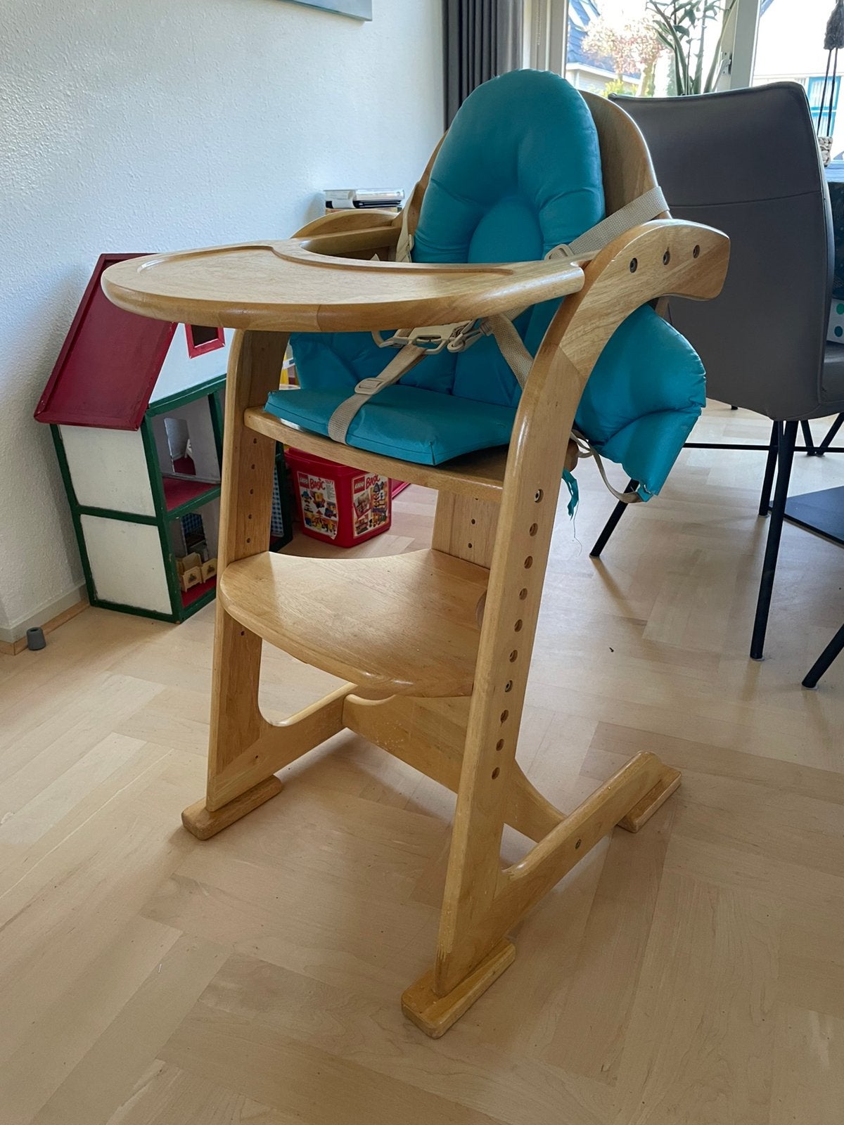 Kinderstoel Tiamo Wood Collection, Ophalen, Gebruikt, Meegroeistoel, Stoelverkleiner
