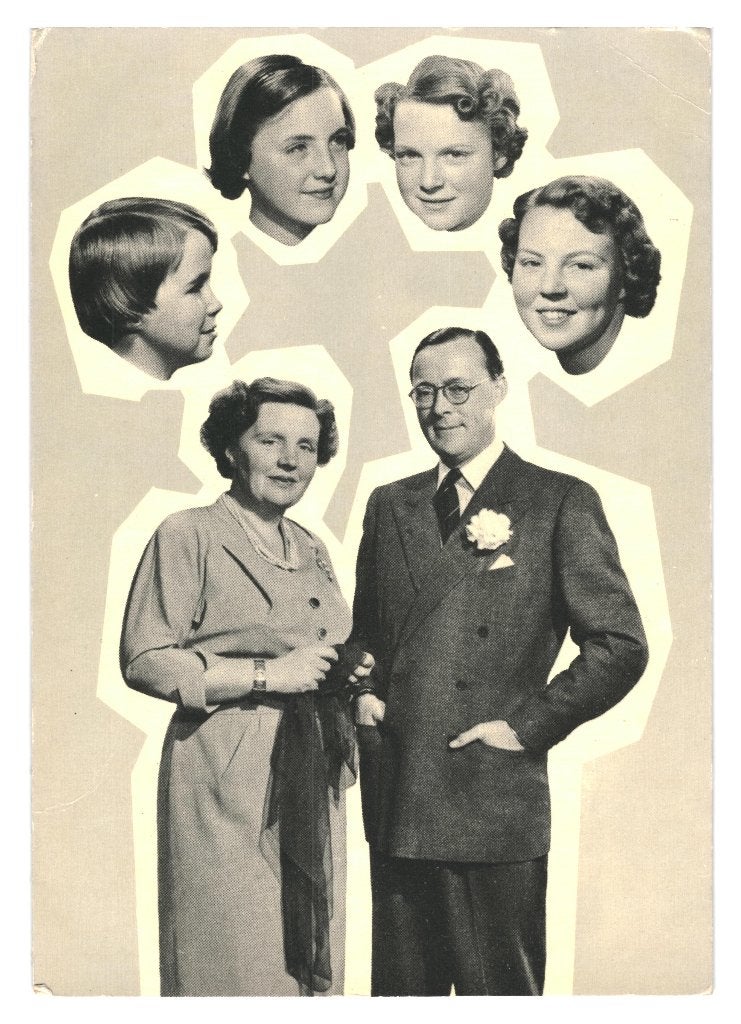 988396 Juliana Bernard Prinsesjes Jr 50 Nette oude kaart, Ophalen of Verzenden, Zo goed als nieuw, Kaart, Foto of Prent
