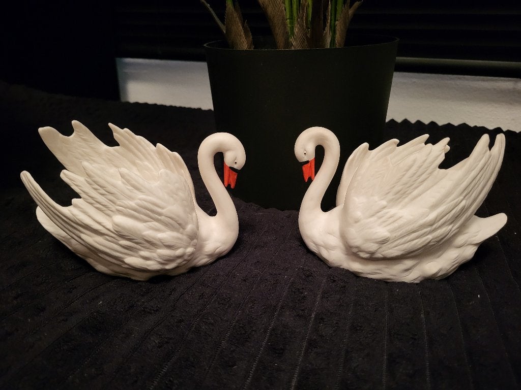 2 Goebel zwaantjes planten bakjes, Ophalen of Verzenden, Zo goed als nieuw, Dier