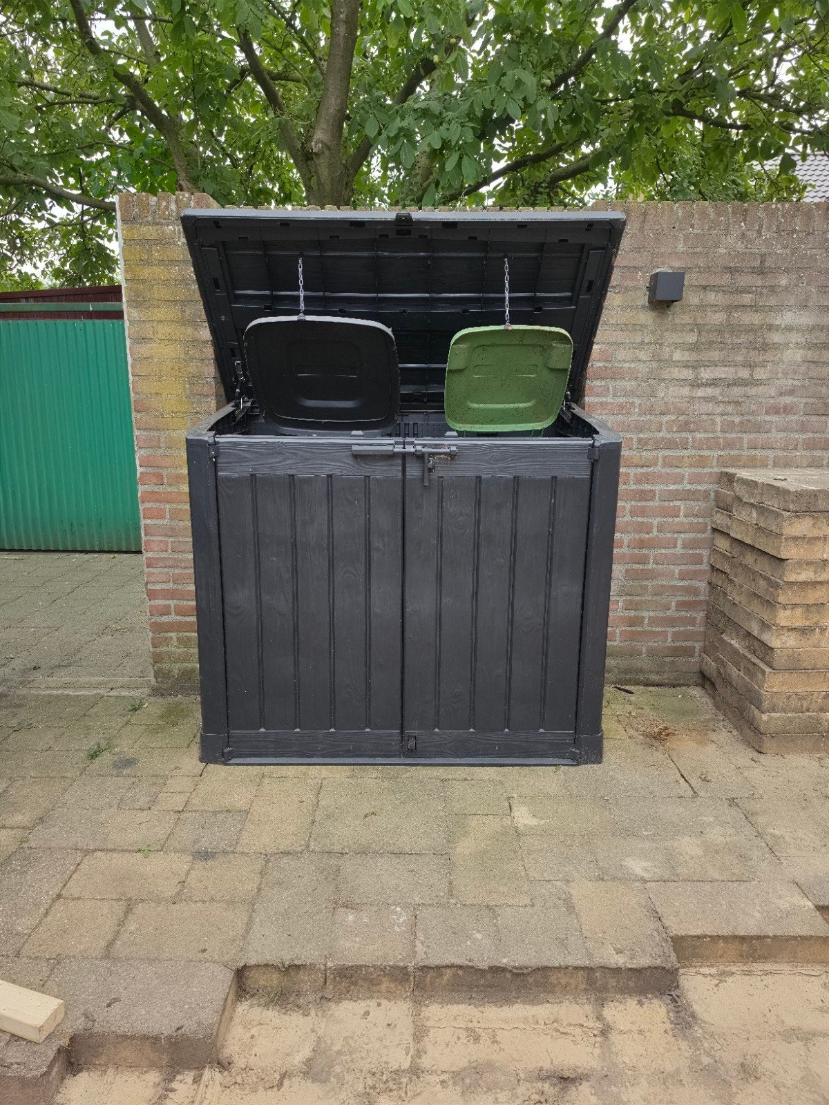 Keter Kussenbox Store-It-Out Max - Houtlook - Grijs - 1200L, Tuin en Terras, Ophalen, Kunststof, Overige typen