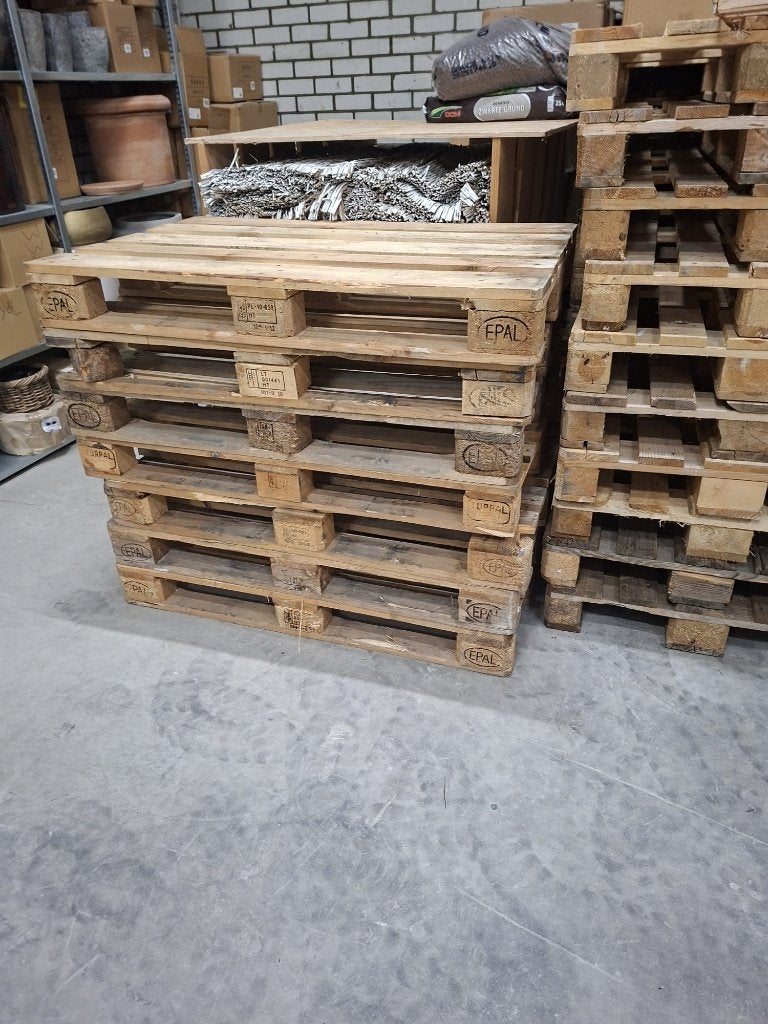 3 Europallets te koop – € 7,50 per stuk, Ophalen, 25 tot 50 mm, Zo goed als nieuw, Pallet