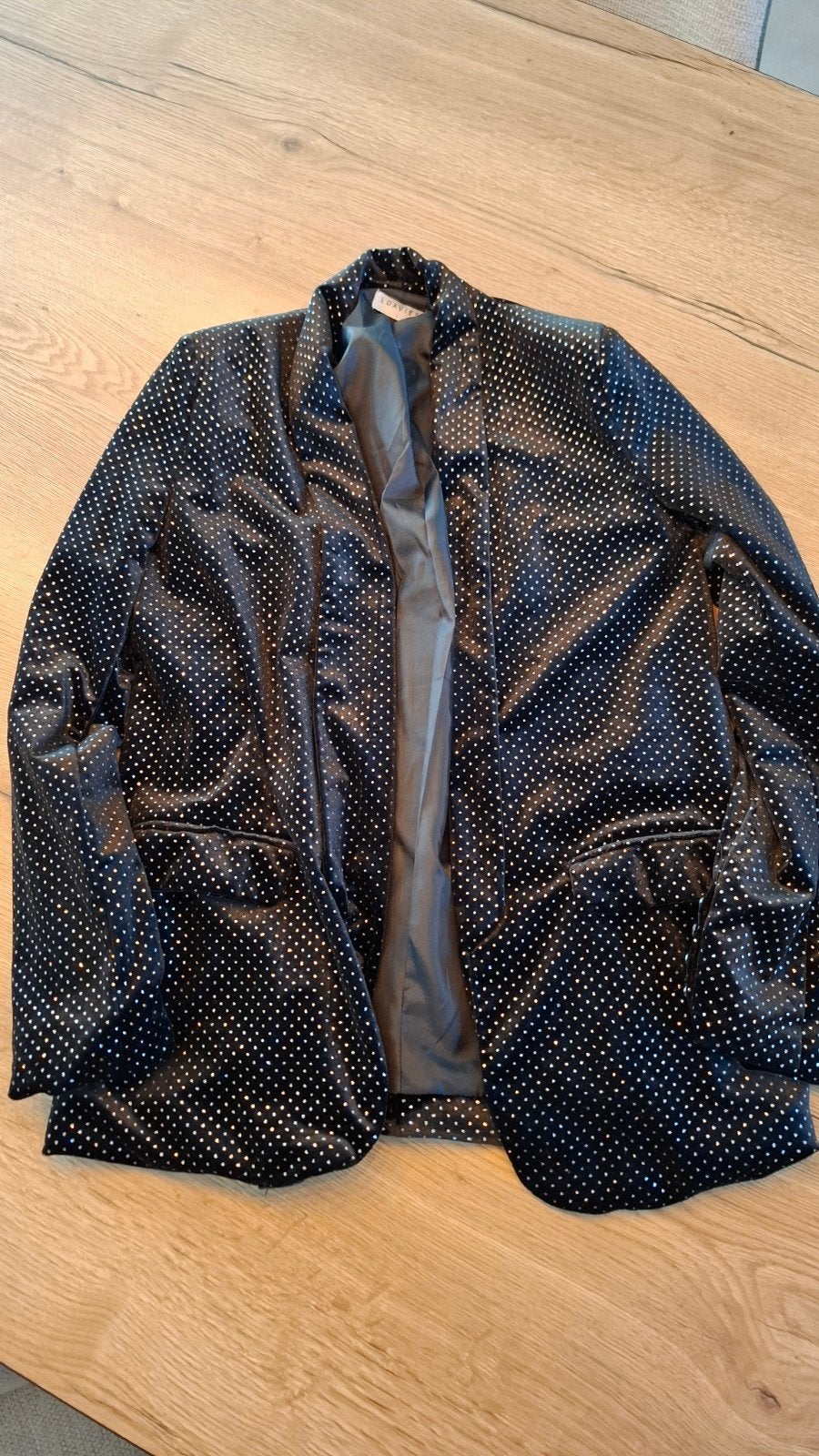 Loavies Zwarte Glitter Blazer Maat L, Zwart, Maat 42/44 (L), Ophalen of Verzenden, Jasje
