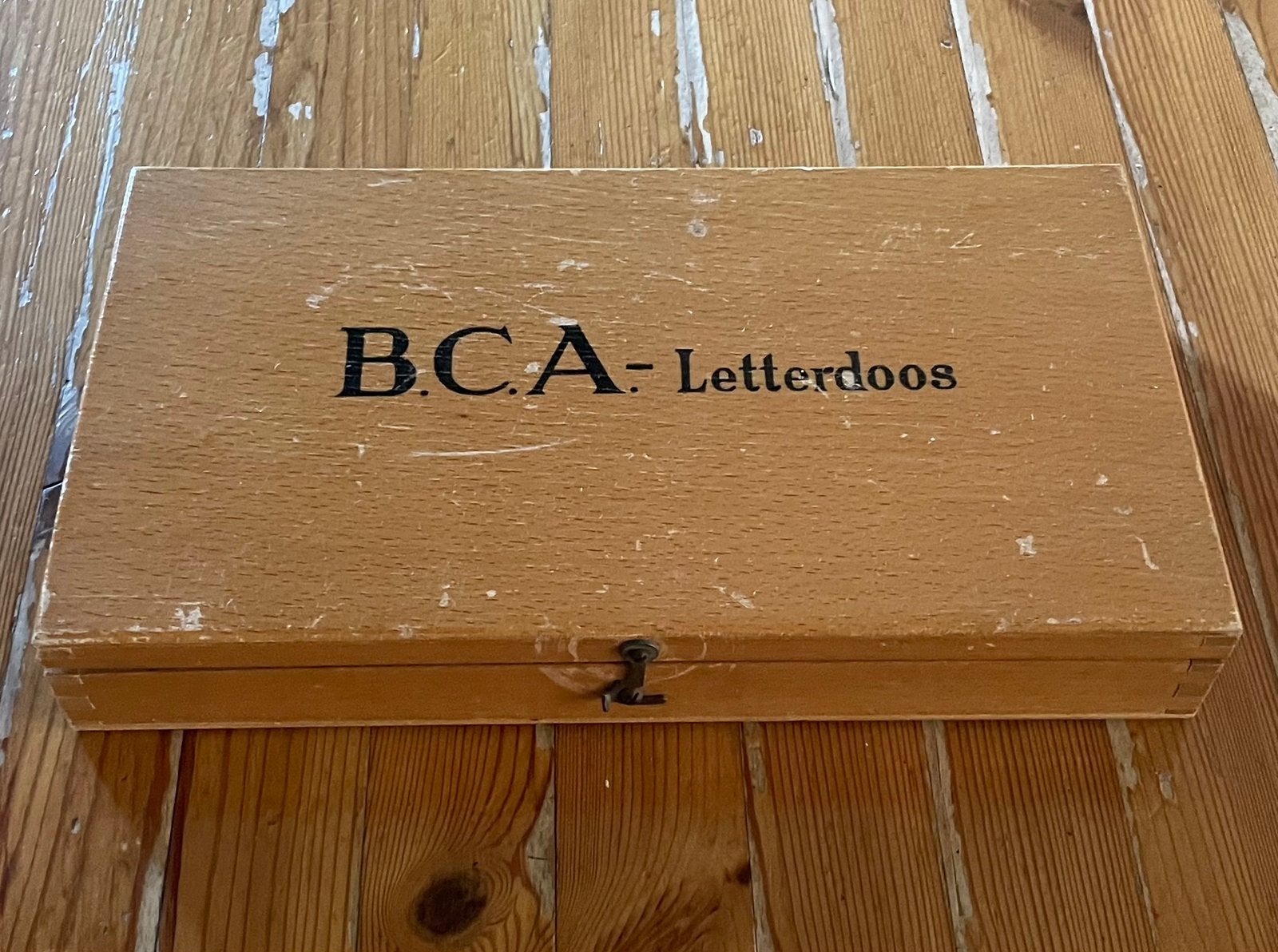 Oude B C A Letterdoos met lettertjes, Ophalen of Verzenden
