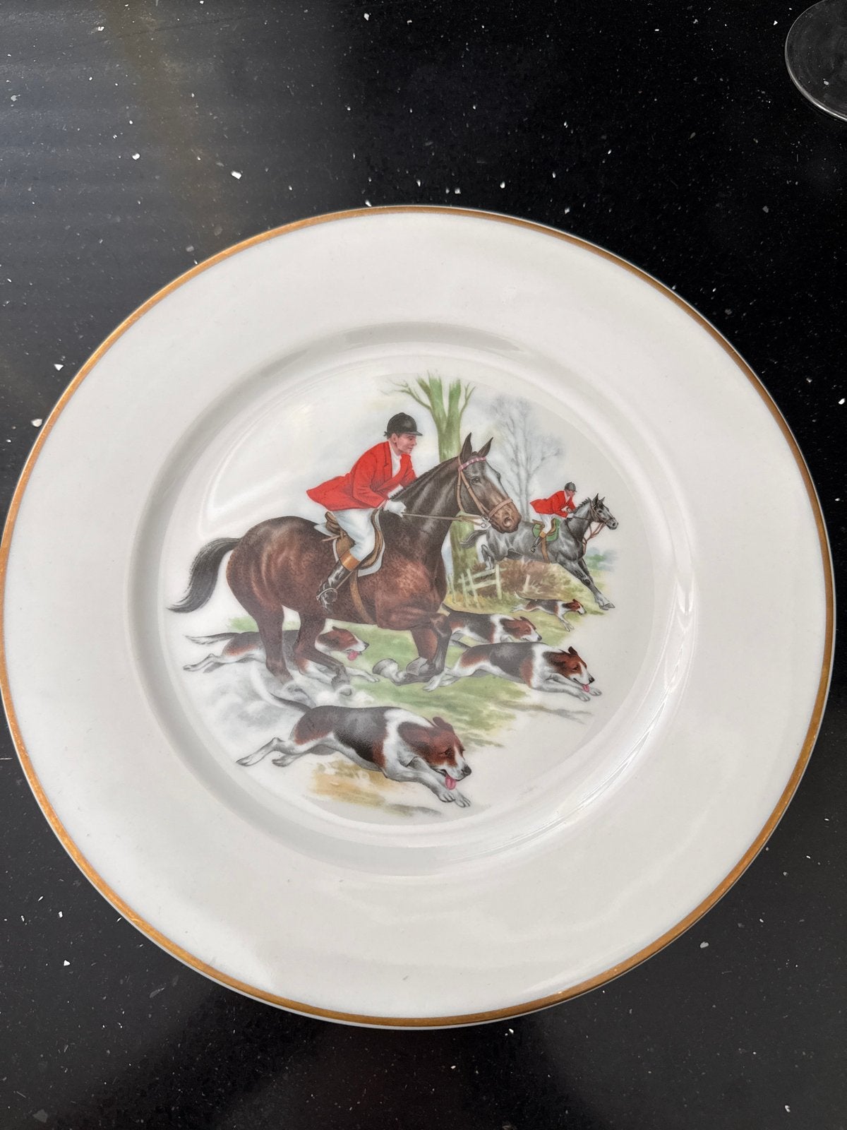 Vintage sierbord Bavaria Johann Seltmann - Jachttafereel, Ophalen