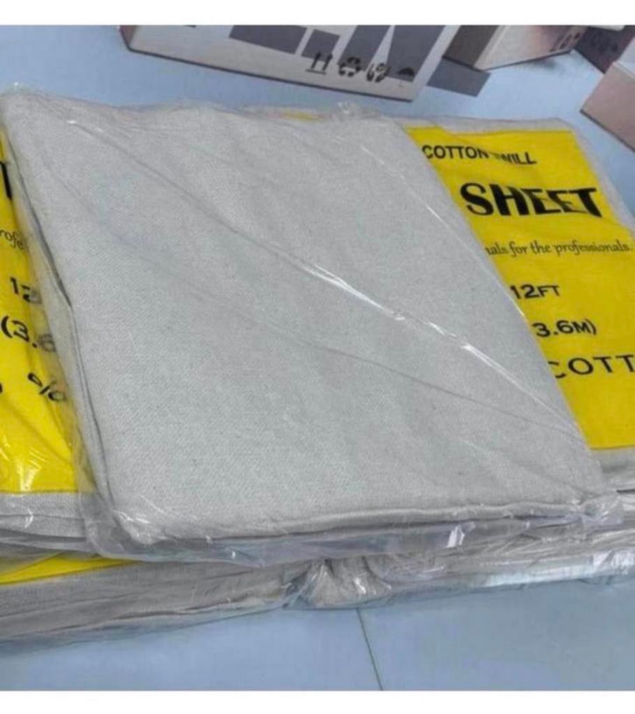 Partij 10X Katoenen stof stofblad meubels afdekken doek 3.6M, Hobby en Vrije tijd, Stoffen en Lappen, 120 cm of meer, Ophalen of Verzenden