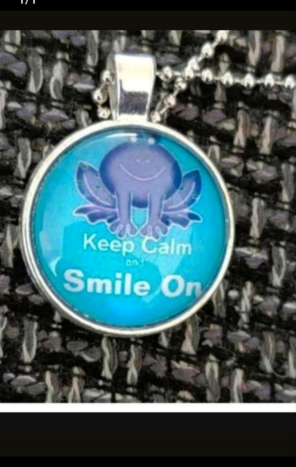 ketting keep calm smile on, Verzenden, Nieuw, Zilver, Met hanger
