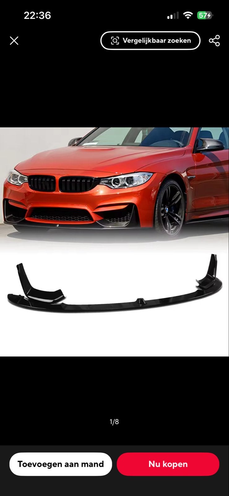 BMW F30 M3 M4Voorbumper Lip - Nieuw (Originele M Bumper), Auto-onderdelen, Carrosserie en Plaatwerk, Voor, Nieuw, Ophalen of Verzenden