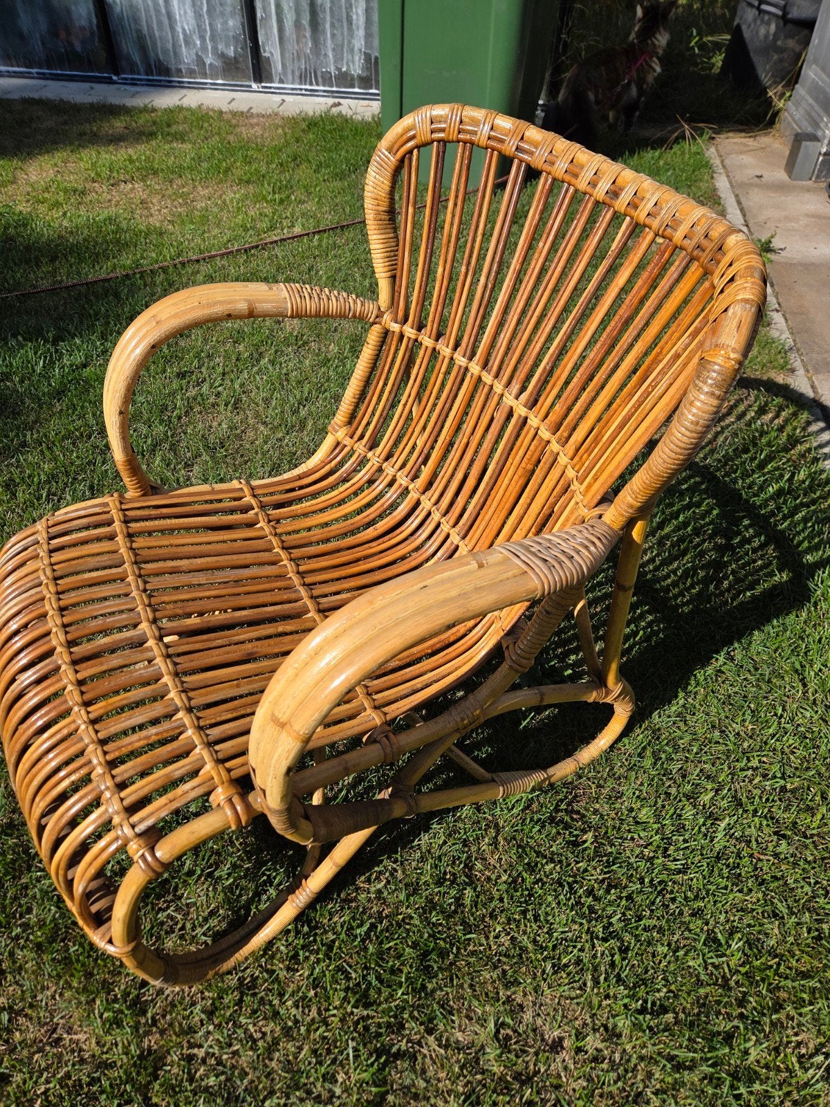 Te koop: Vintage Rohé rieten stoel, Ophalen of Verzenden