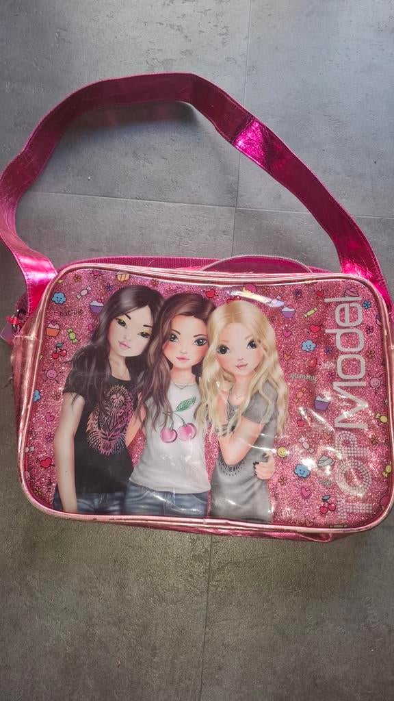 TOPModel schoudertas roze glitter, Ophalen of Verzenden, Gebruikt, Roze, Overige merken