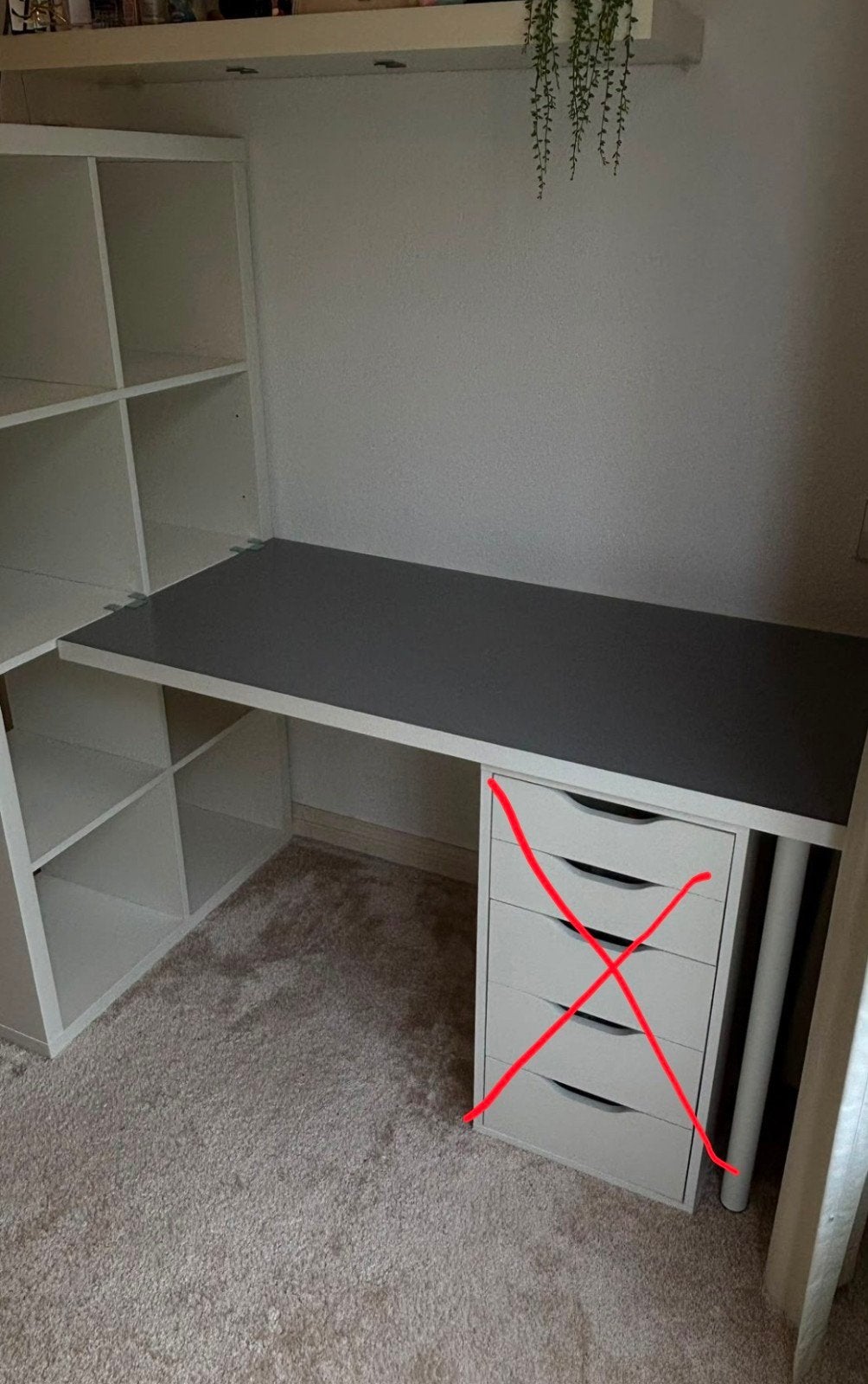 IKEA Kallax Kast met Bureau - Wit, Huis en Inrichting, Ophalen, Gebruikt, 100 tot 150 cm, Modern