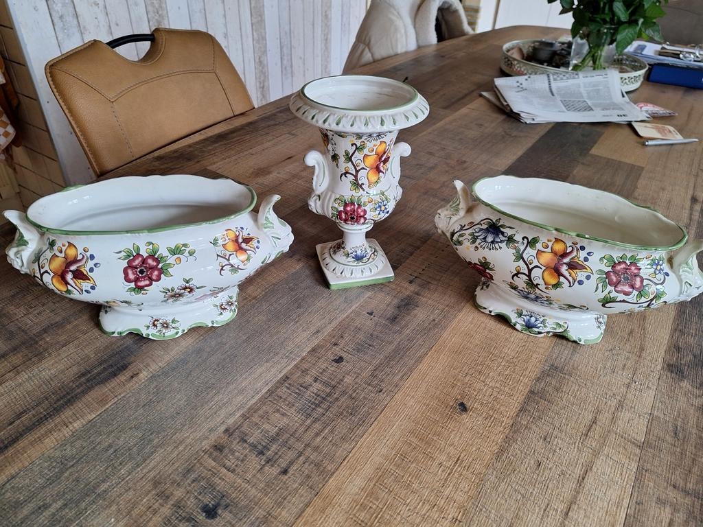 Capodimonte Bloempotten en Vaas - Set van 3, Ophalen, Gebruikt