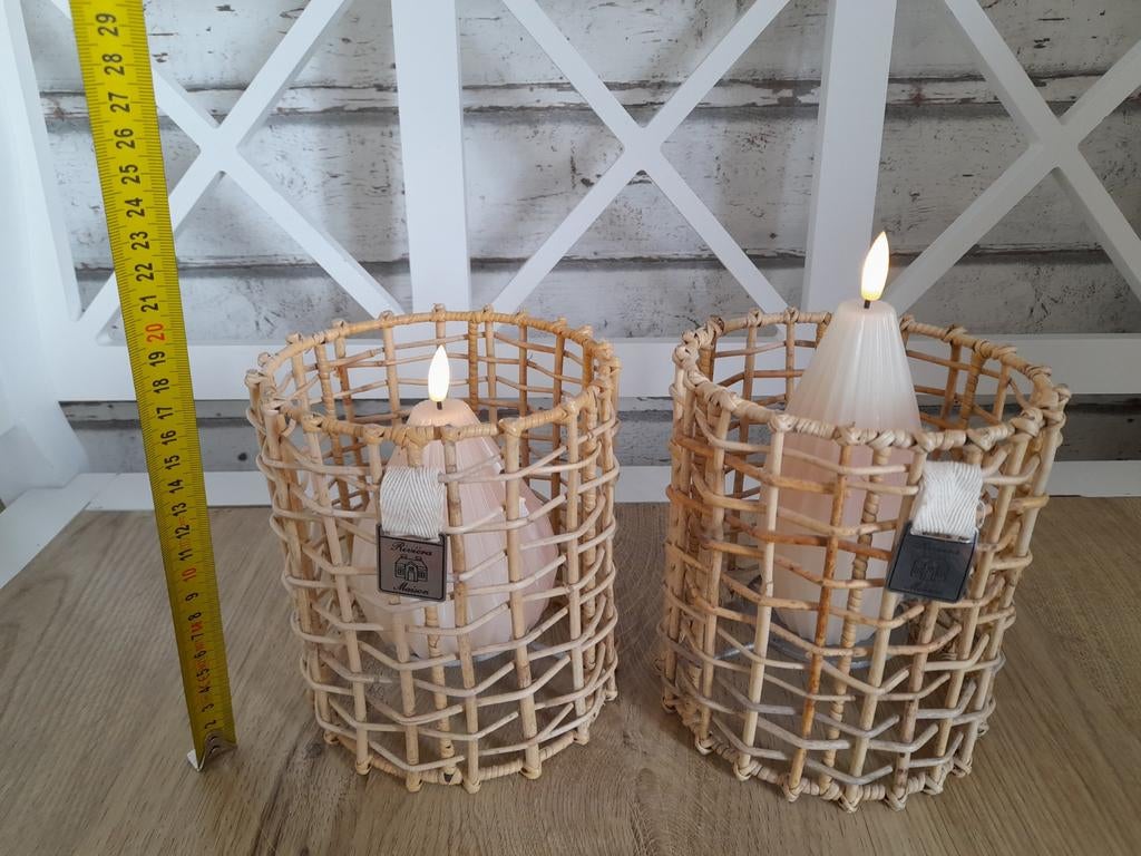 2 rattan kaarshouders riviera maison, Verzenden, Zo goed als nieuw, Overige materialen, Minder dan 25 cm