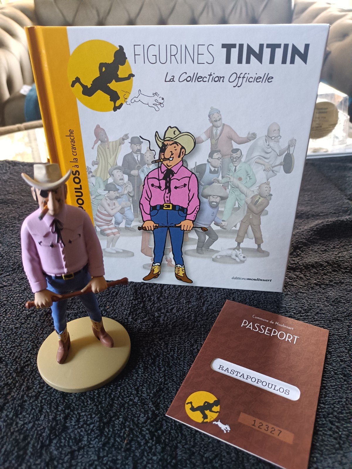 Kuifje beeldje Rastapopoulos cowboy - Officieel Hergé, Verzamelen, Ophalen of Verzenden, Zo goed als nieuw