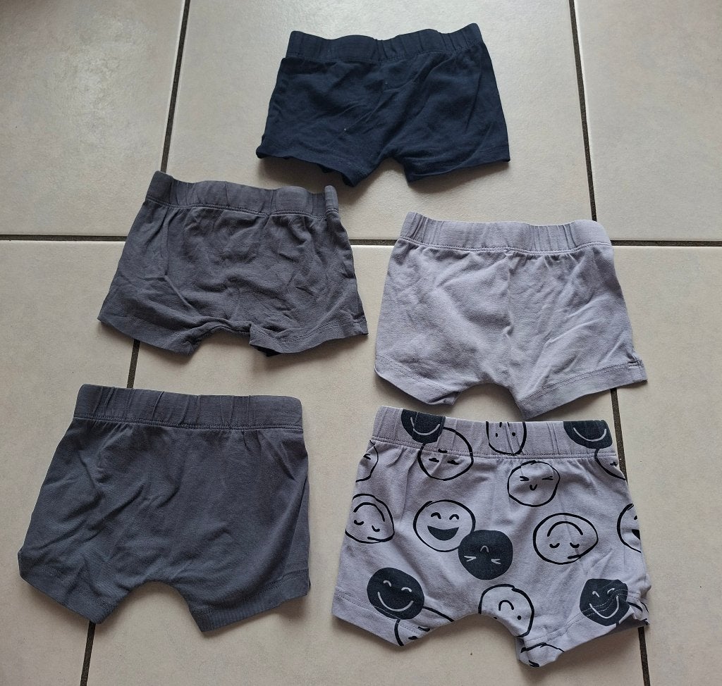 5 blauwe  kinder boxers/ boxershorts- maat 86/92- Hema, Nacht- of Onderkleding, Gebruikt, Ophalen of Verzenden, Hema