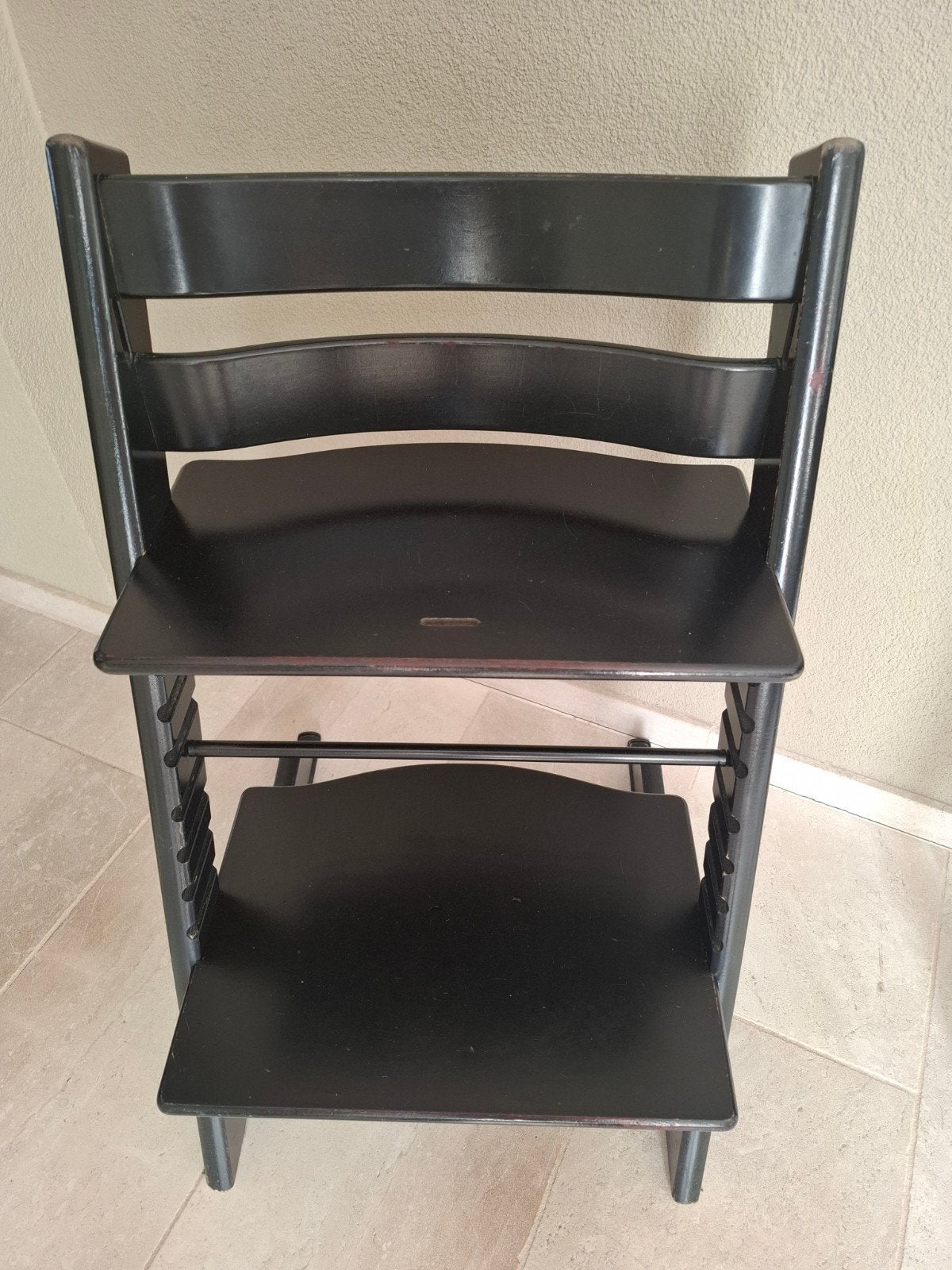 Stokke tripp trapp kinderstoel. Zwart, Kinderen en Baby's, Kinderstoelen, Ophalen, Gebruikt, Meegroeistoel