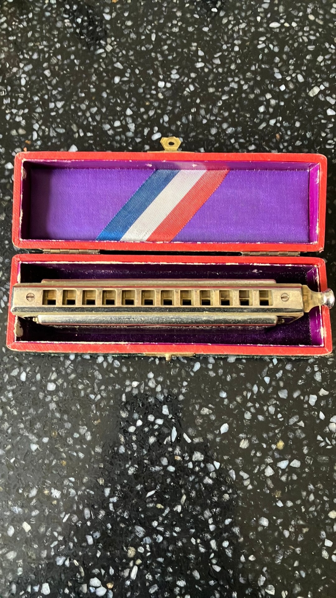 Mondharmonica org.Doos the super Chromonica M. Hohner Frans, Muziek en Instrumenten, Ophalen, Gebruikt, C-mondharmonica