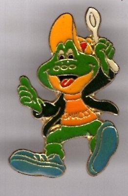 1992 Kellogg kikker PIN ( BLAD5_570), Verzamelen, Speldjes, Pins en Buttons, Verzenden, Nieuw, Figuurtje, Speldje of Pin