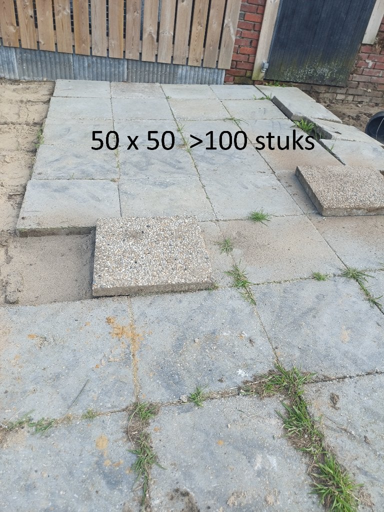 Grindtegels 50 stuks. Gratis, Ophalen, Gebruikt, 10 m² of meer, Beton