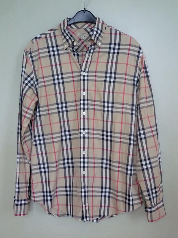Burberry London overhemd, classic fit, geblokt, maat L, Ophalen of Verzenden, Zo goed als nieuw, Burberry, Halswijdte 41/42 (L)