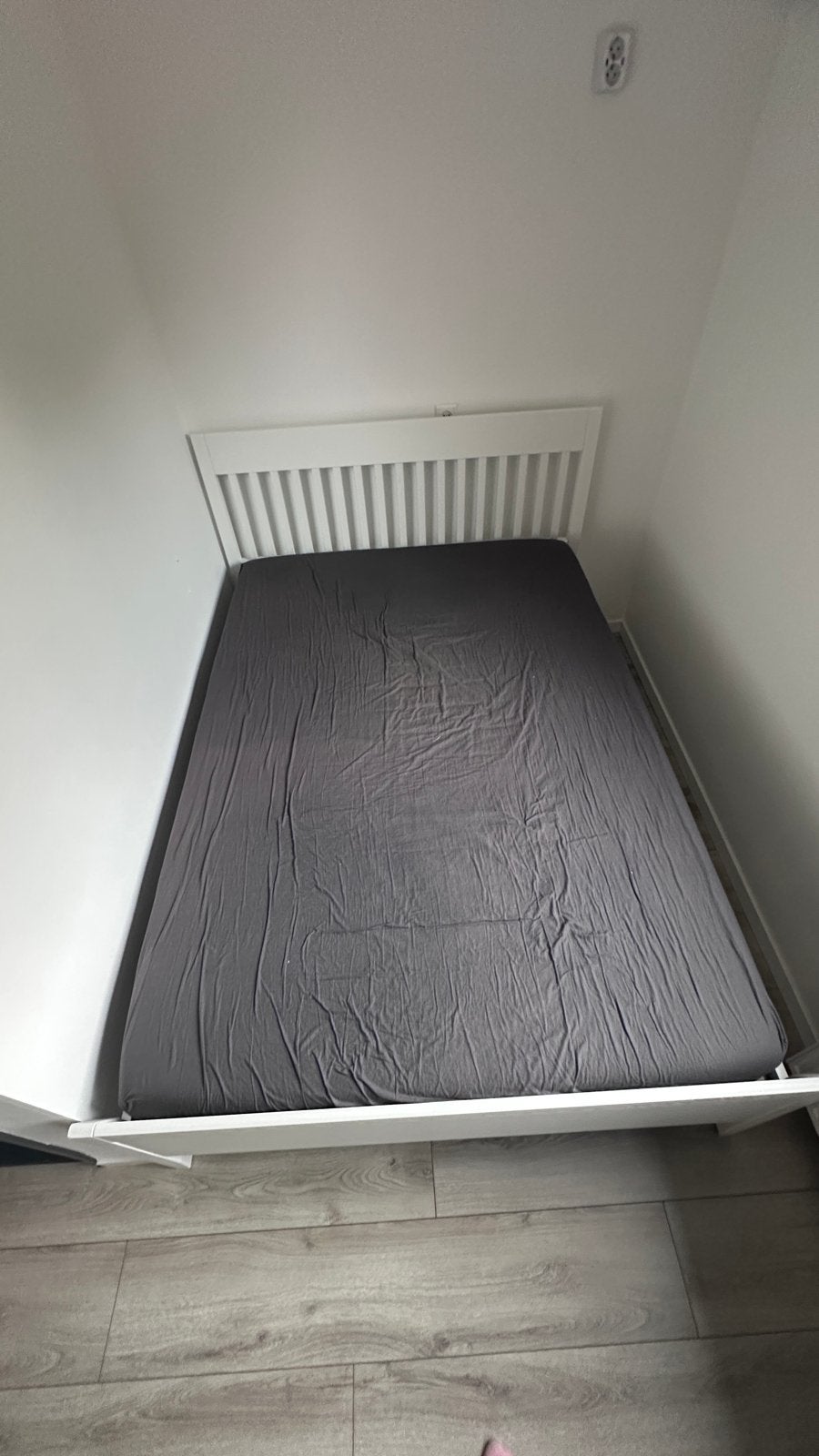 IKEA Idanäs bed 140x200 met pocketvering matras, Ophalen, Wit, Tweepersoons, 140 cm