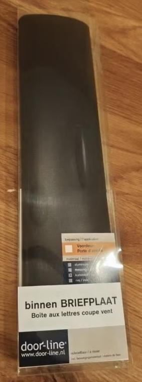Nieuwe door-line Binnen Briefplaat Antraciet tochtstrip, Ophalen of Verzenden, Nieuw, Kunststof, Brievenbusklep
