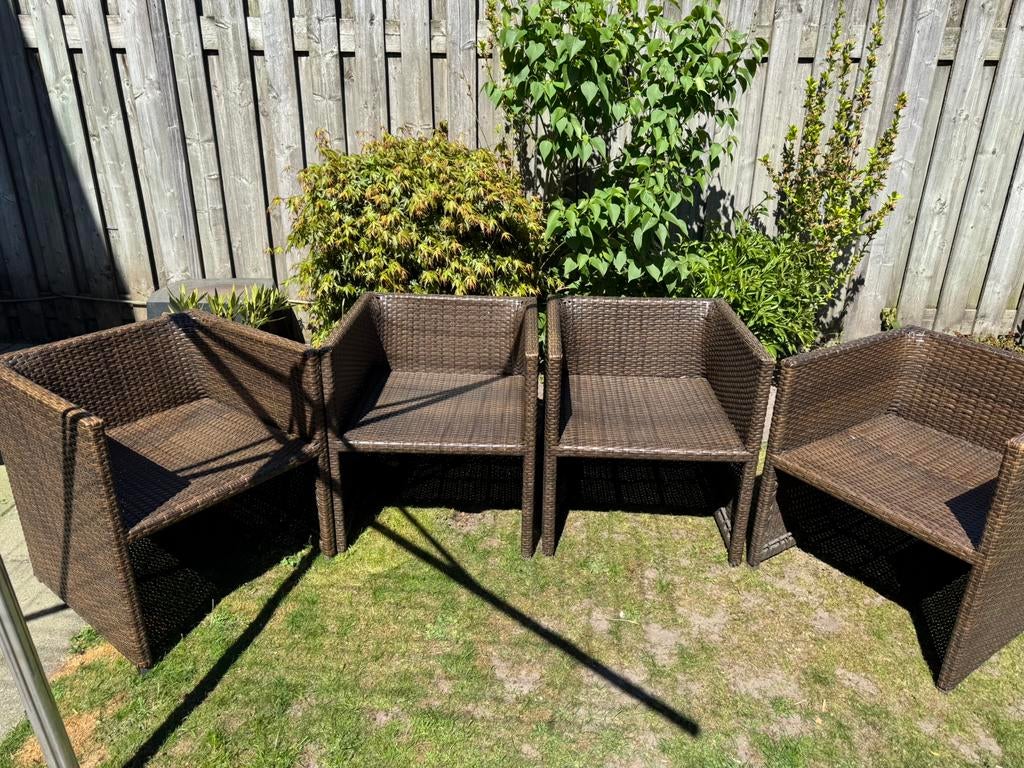 4 tuinstoelen, Ophalen, Zo goed als nieuw, Kunststof