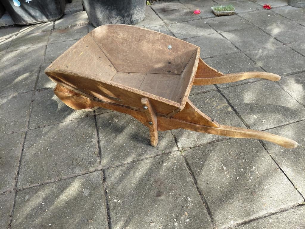 Kleine vintage houten kruiwagen - Decoratief item, Gebruikt, Ophalen of Verzenden, Handmatig, Onbekend