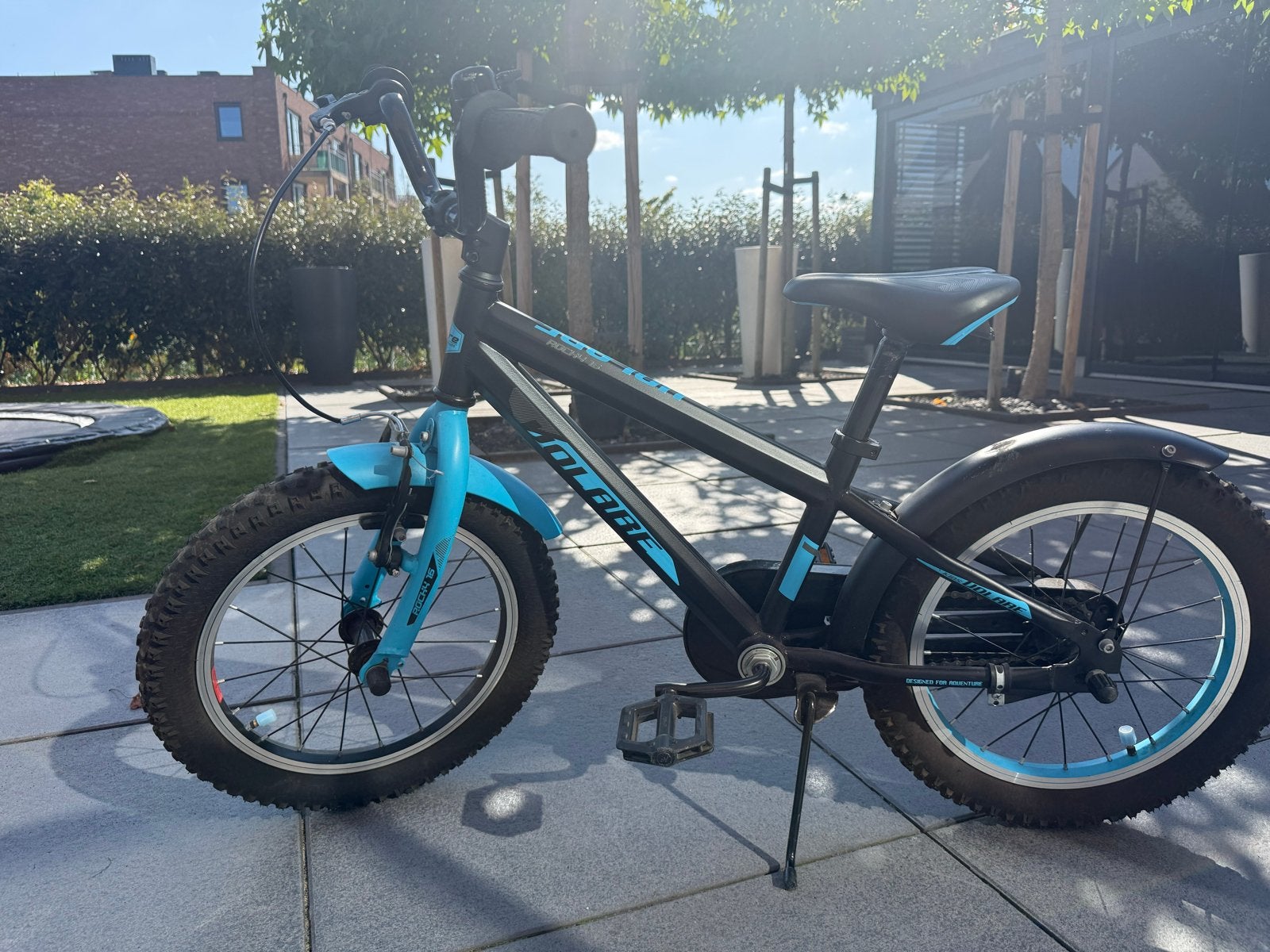 Kinderfiets Volare Thombike 16 inch - Zwart/Blauw, Ophalen of Verzenden, Gebruikt, Terugtraprem, 16 tot 20 inch