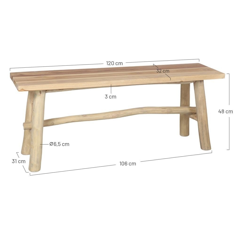 houten teak bankje, Huis en Inrichting, Ophalen, Zo goed als nieuw, Hout, Hout