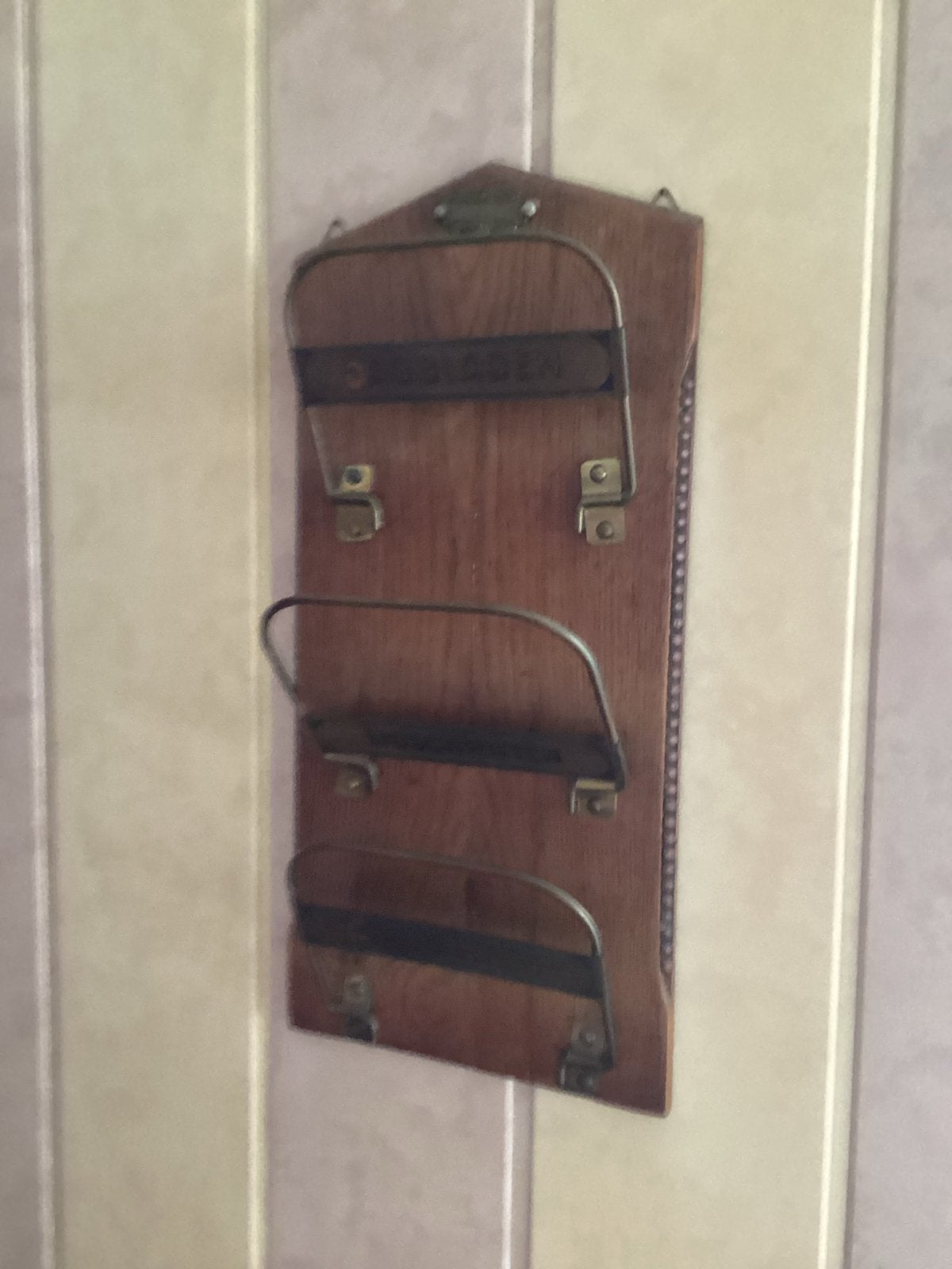 Vintage houten lectuurhouder voor kranten en tijdschriften, Huis en Inrichting, Meerdere vakken, Gebruikt, Lectuurbak, Hout