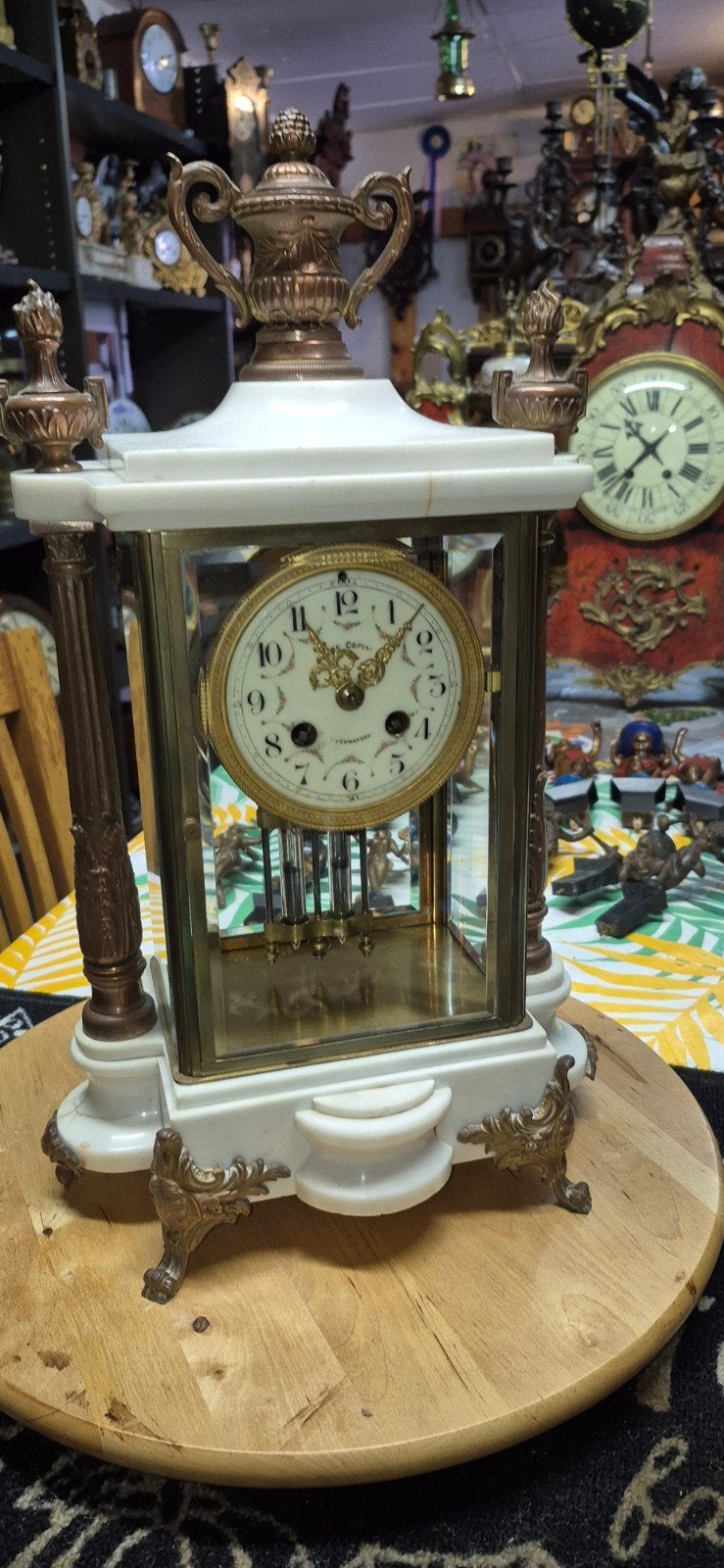 prachtige glaspendule 175 euro, Antiek en Kunst, Ophalen