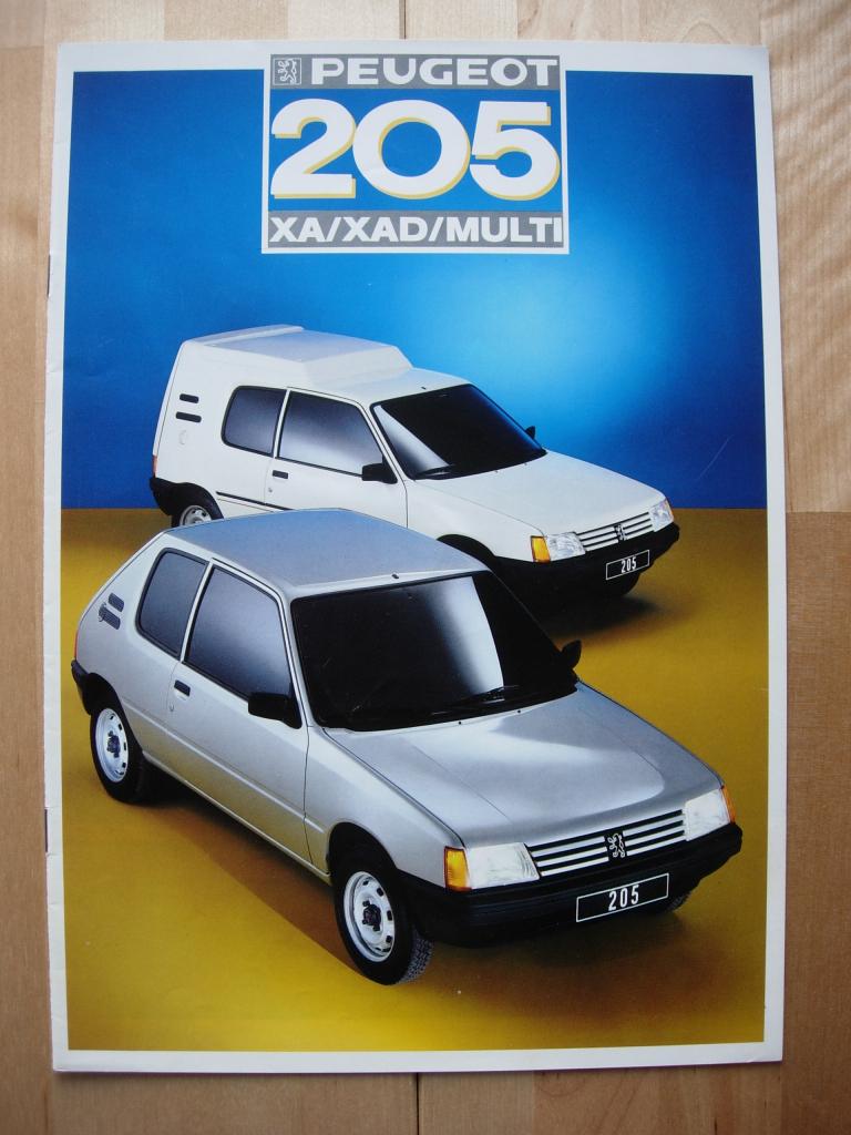 Peugeot 205 XA XAD Multi Brochure ca 1986 - Bestel, Boeken, Ophalen of Verzenden, Zo goed als nieuw, Peugeot, Peugeot
