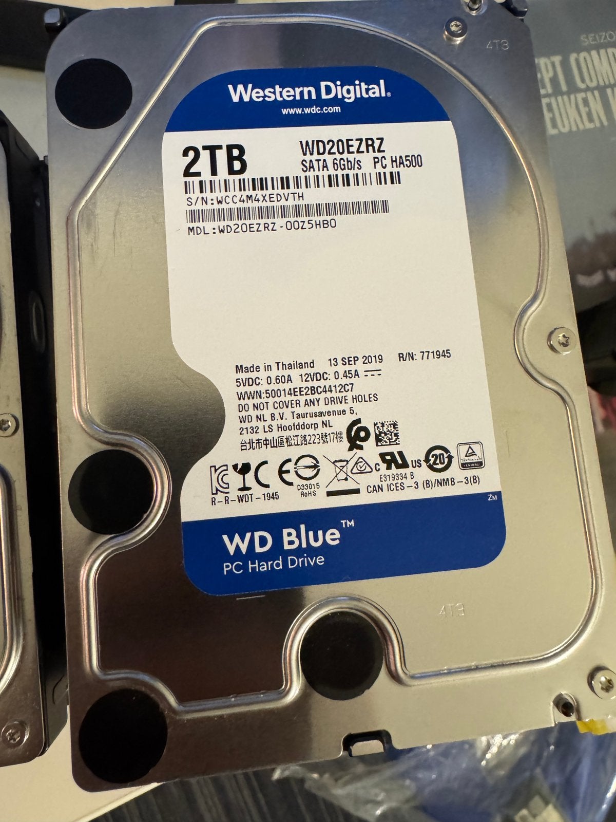 5x Western Digital Blue 2TB HDD – Los of als set, Computers en Software, Ophalen of Verzenden, Zo goed als nieuw, Desktop