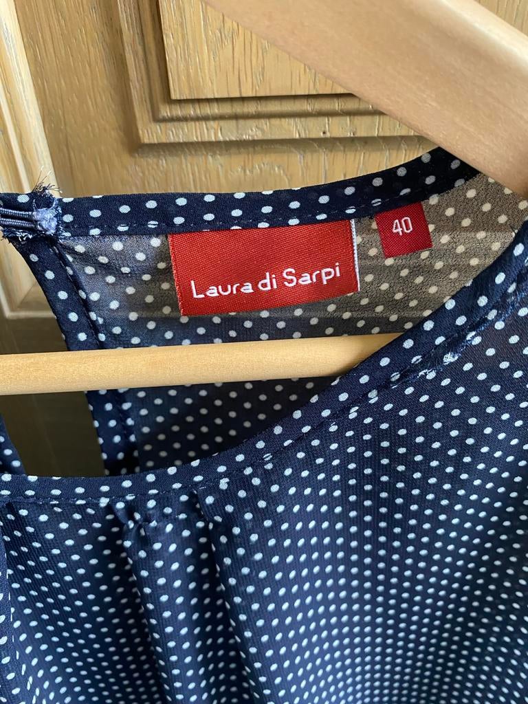 Laura di Sarpi Blouse met stippen, Kleding | Dames, Ophalen of Verzenden, Zo goed als nieuw, Maat 38/40 (M), Blauw