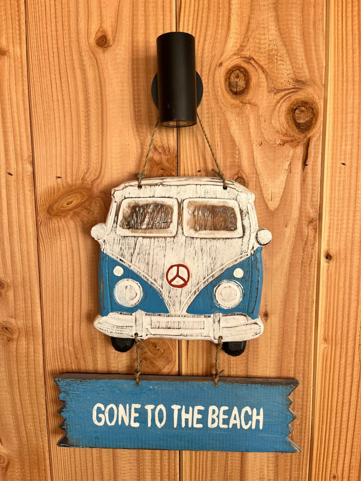 Wanddecoratie Volkswagen busje 'Gone to the Beach', Huis en Inrichting, Gebruikt, Meerkleurig, Ophalen of Verzenden, Vintage